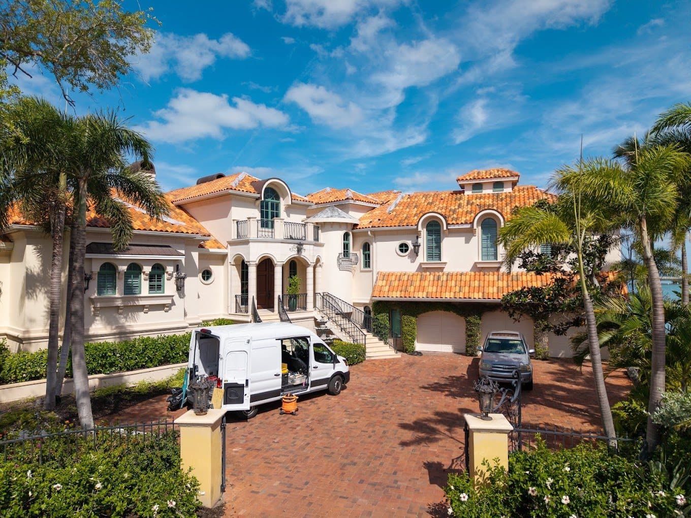Aerial of the waterfront estate